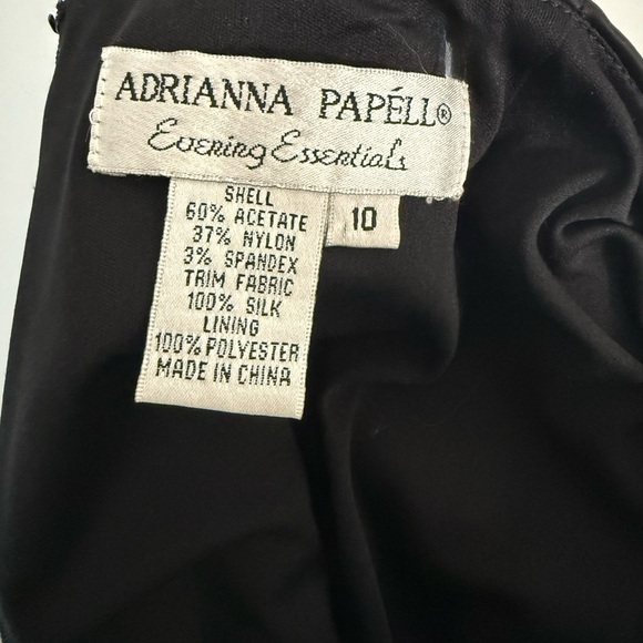 Adrianna Papell black satin and gauze asymmetrical embroidered beaded skirt 10 - Picture 12 of 12